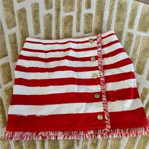 Zimmermann Red and White Striped Mini Skirt